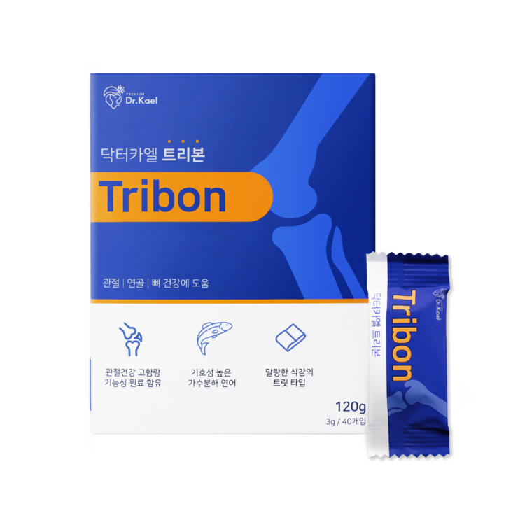 닥터카엘 트리본 강아지 관절 영양제 슬개골 고함량, 1개, 뼈관절강화, 40정