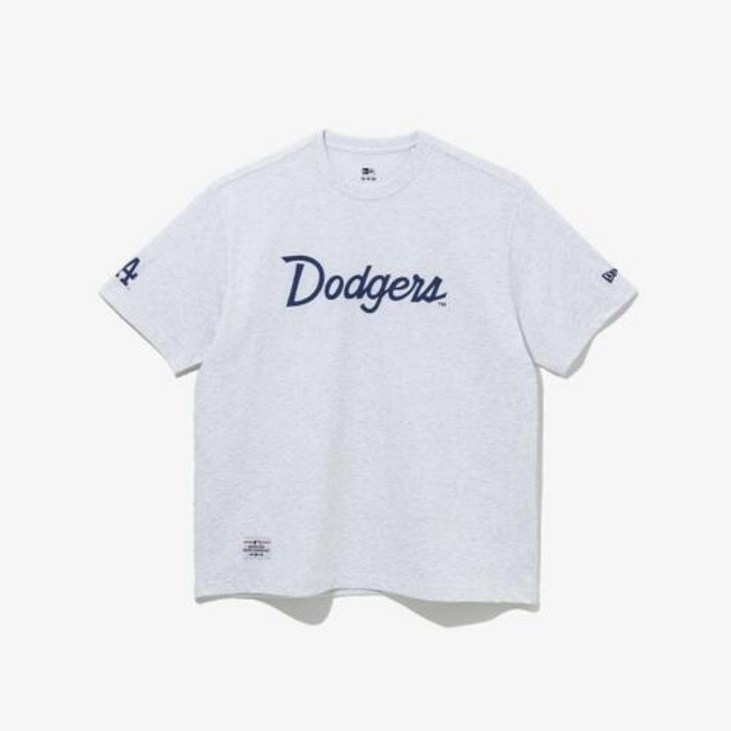 뉴에라 백화점제품 MLB LA 다저스 올드 스크립트 티셔츠 헤더 그레이   14179149