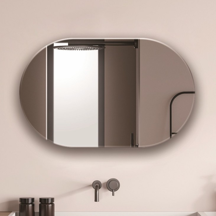 온미러 노프레임 벽걸이형 타원형 거울 500X800(mm)