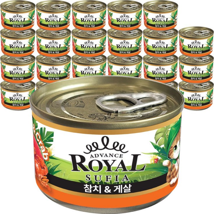 어드밴스 로얄 수피아 5종 170g x 48개입 고양이 캔 길냥이 통조림 간식, 170g, 48개, 수피아 게살