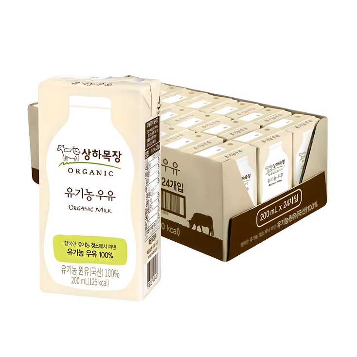 상하목장 유기농 우유, 200ml, 24개 상하목장 유기농 우유, 200ml, 24개