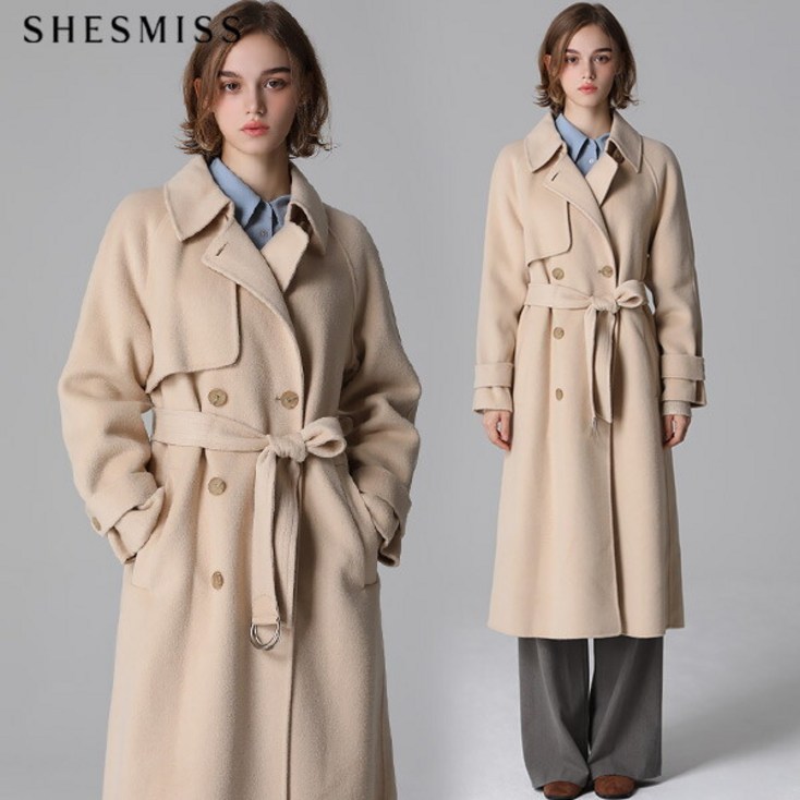 쉬즈미스. 쉬즈미스SHESMISS 울 플랩 더블 버튼 롱 코트 택가격648000원
