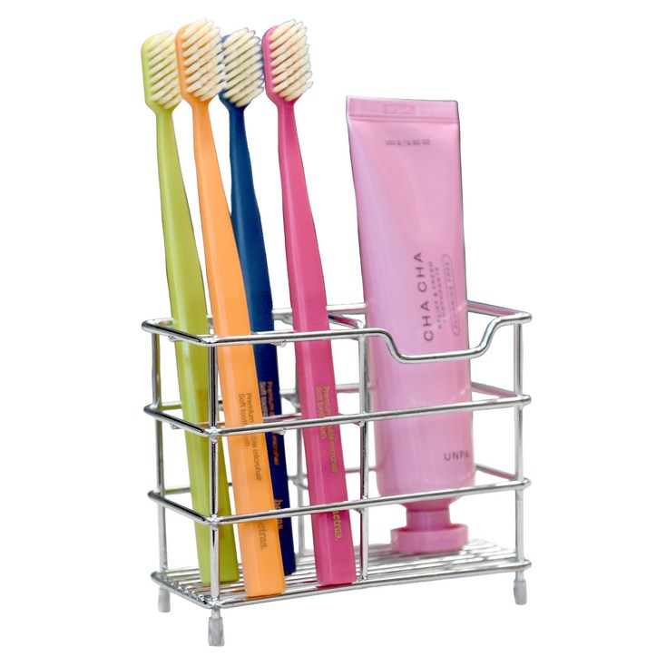 베네피센트 스텐 칫솔꽂이 욕실 화장실 칫솔거치대, 실버, 1개