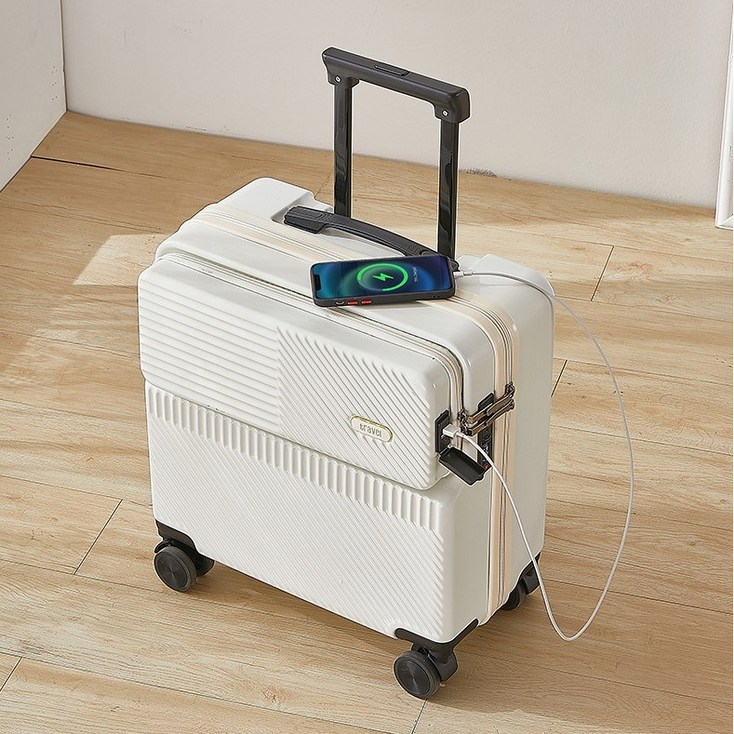 예투어 18인치 20인치 캐리어 기내용 하드 미니 캐리어 앞포켓 충전 컵홀더 승무원 경량