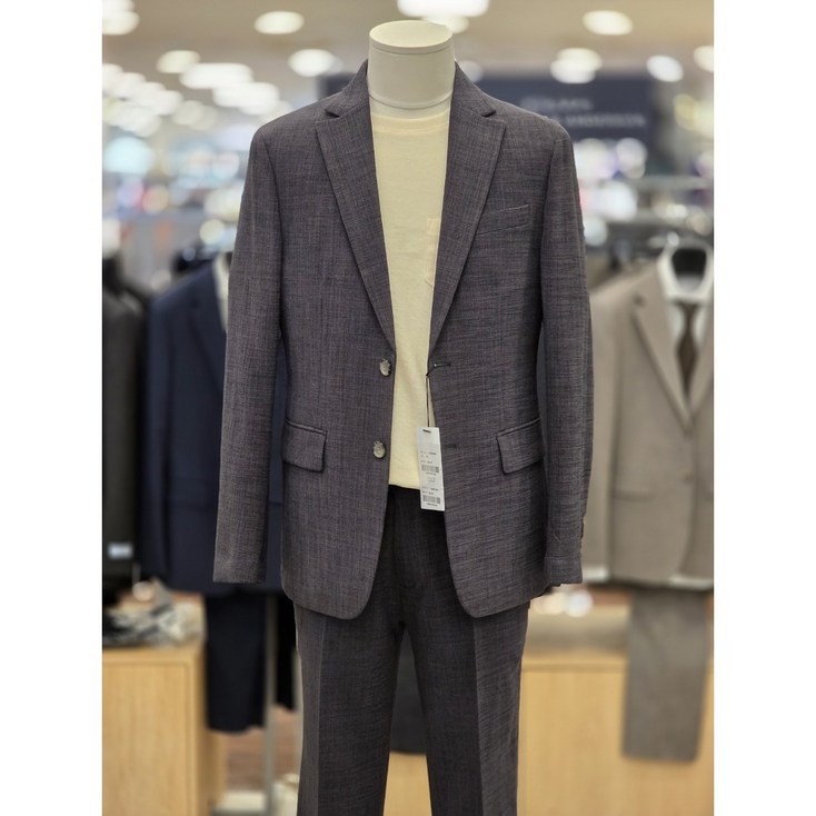 킨록바이킨록앤더슨 남성용 차콜 초경량 셋업 지짐이 봄여름 정장 상하의 세트 NFJB85385