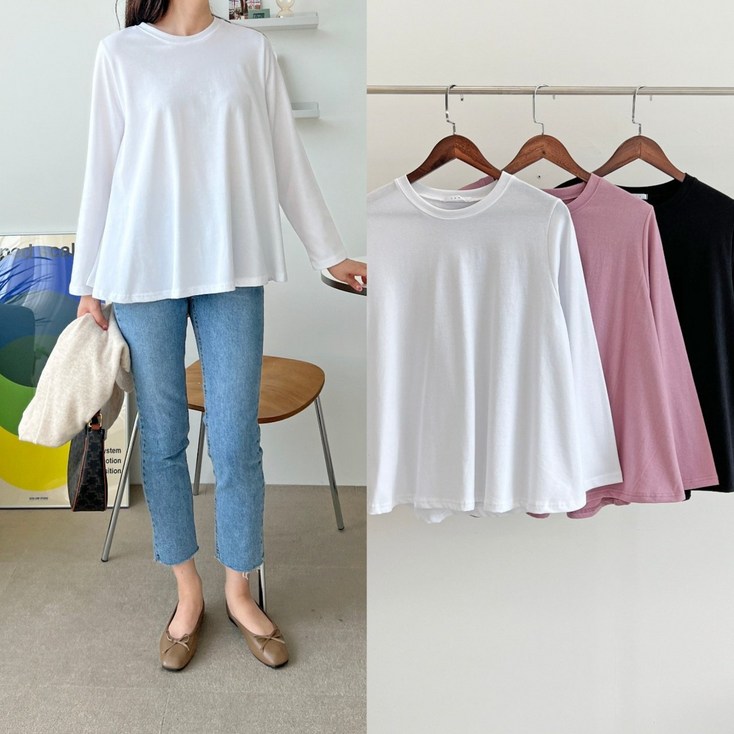 봄 가을 레이어드티셔츠 훌티셔츠