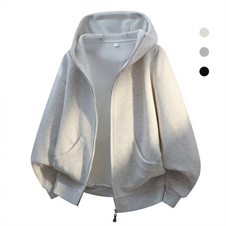 에쥬아 후드집업 맨투맨 캐주얼 커플룩 빅사이즈 간절기 자켓