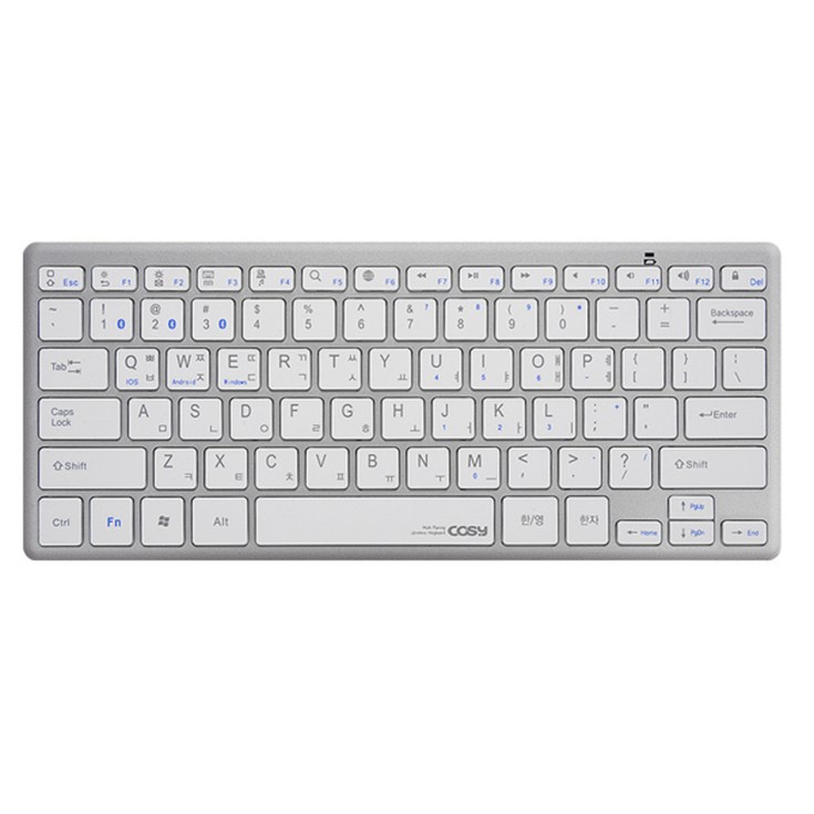 코시 멀티페어링 미니 블루투스 키보드 KB3140BT, KB3140BT, 실버, 텐키리스