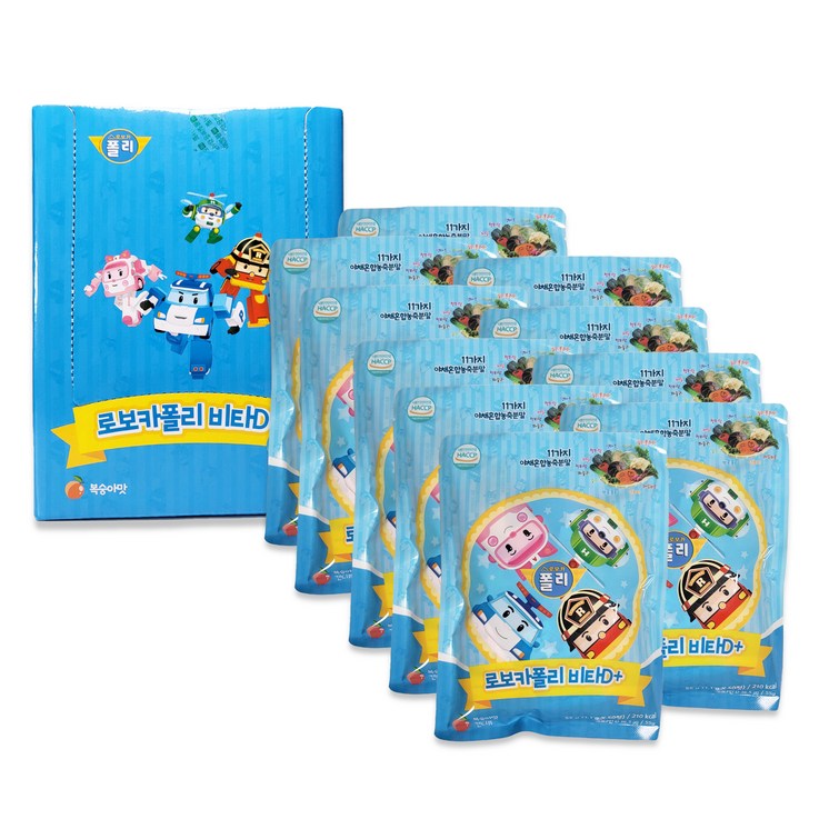 로보카폴리 비타D플러스 캔디 55g, 10개, 복숭아맛, 55g