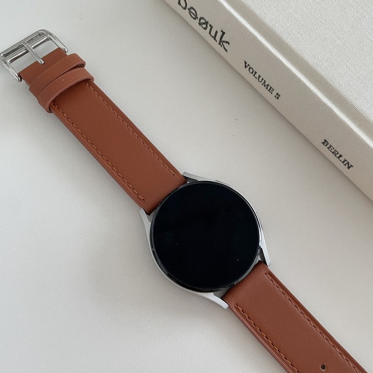 갤럭시워치 7 6 5 4 프로 클래식 20mm 싱글투어 가죽 스트랩 밴드 시계줄, 1개