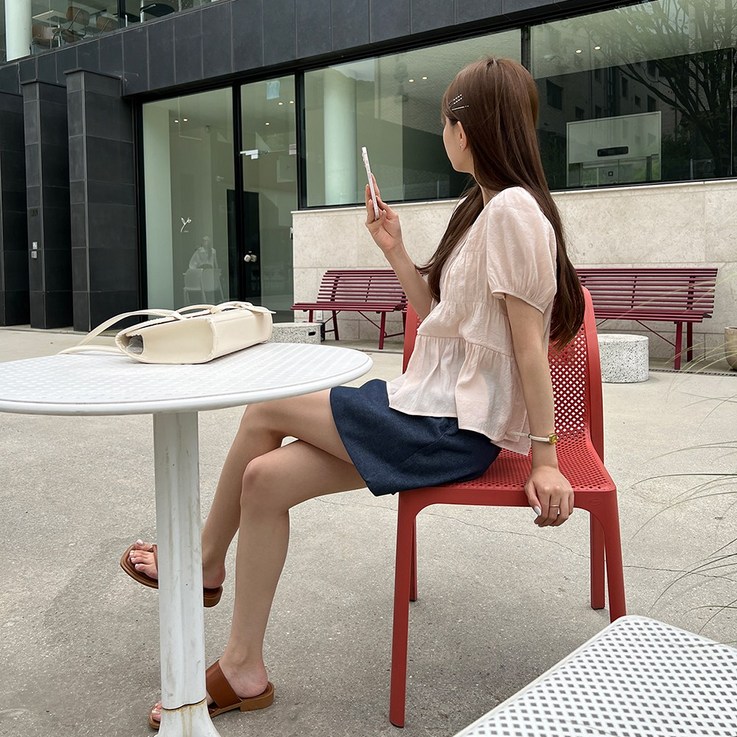 1015마켓여리여리여름BL로엔 퍼프 셔링 블라우스 1015마켓여리여리여름BL로엔 퍼프 셔링 블라우스