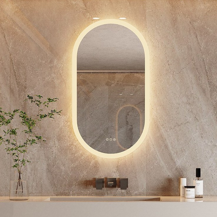 Wisfor LED 거울 카페거울 욕실거울 스마트 간접조명 500x800mm