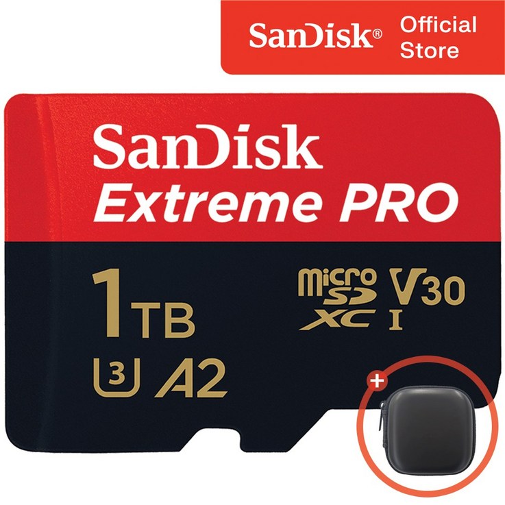 샌디스크 익스트림 프로 마이크로 SD 카드  메모리 케이스, 1개, 1TB