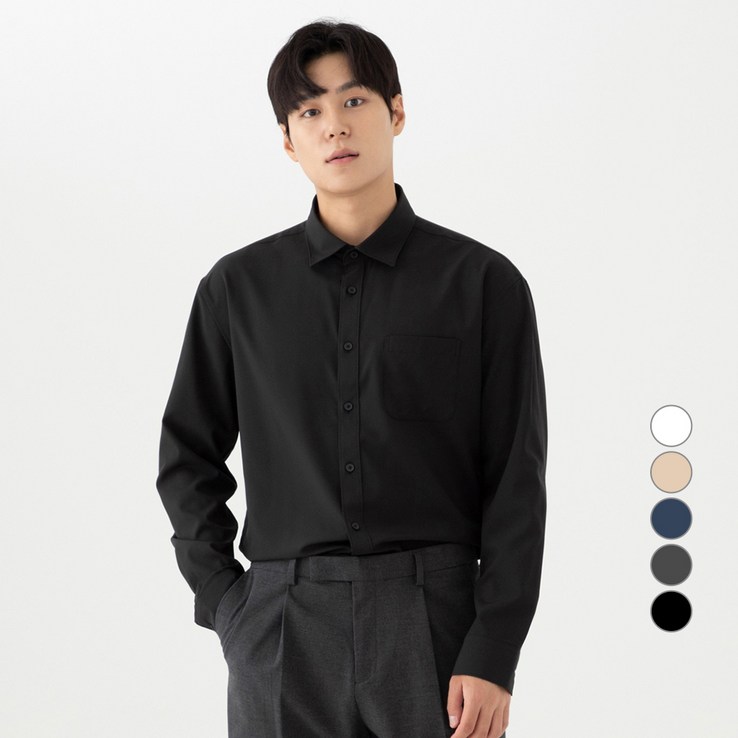 캐럿 남성용 구김 없는 링클프리 베이직 긴팔 셔츠 캐럿 남성용 구김 없는 링클프리 베이직 긴팔 셔츠