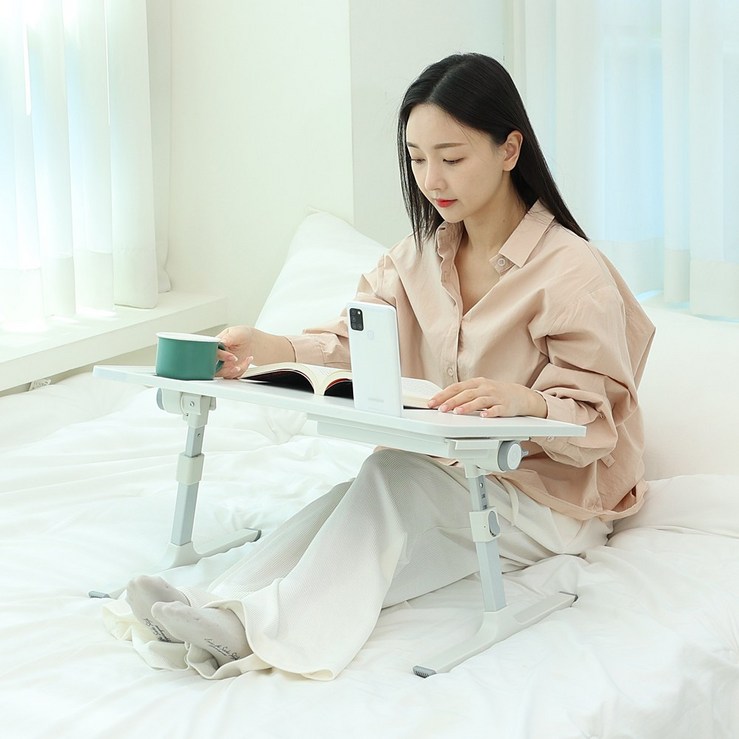 SR 높이조절 접이식 침대 테이블, 그레이