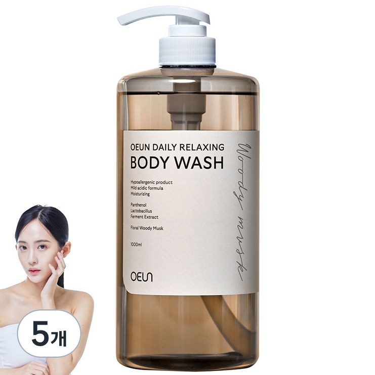 오은 데일리 릴렉싱 바디워시 우디머스크향, 1000ml, 5개 오은 데일리 릴렉싱 바디워시 우디머스크향, 1000ml, 5개