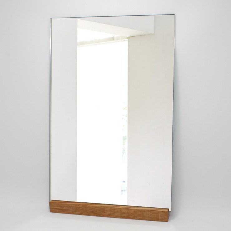 온미러 노블레스 스퀘어 탁상용 거치형 거울 600 x 400 mm + 원목 받침대 + 미끄럼 방지패드 2p 세트, 혼합색상