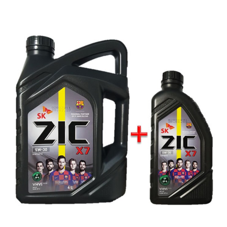ZIC X7 5W30 SP 4L 1개 + 1L 가솔린 엔진오일 - 쇼핑뉴스