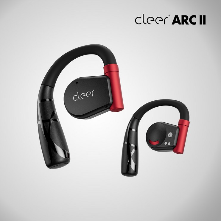 클리어 아크2 오픈형 블루투스이어폰 ARC2 귀걸이형 스포츠 무선 이어폰 운동 스냅드래곤, 스포츠 에디션 블랙 레드