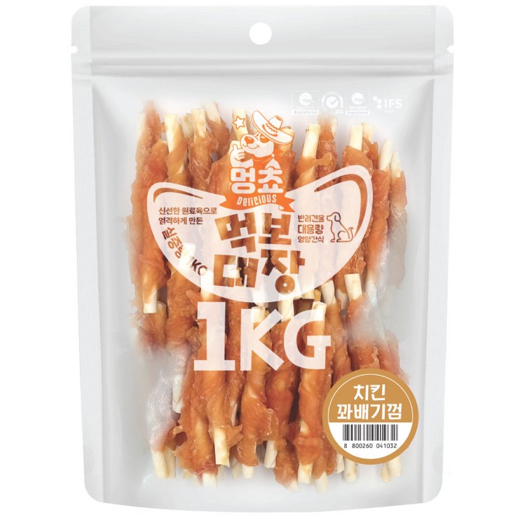 멍쵸 먹보대장 1kg 9종 강아지간식, 1개, 1kg, 먹보대장 치킨꽈배기껌 멍쵸 먹보대장 1kg 9종 강아지간식, 1개, 1kg, 먹보대장 치킨꽈배기껌