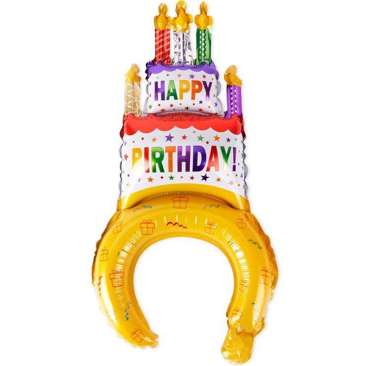 인디케이 생일 케이크 풍선 머리띠