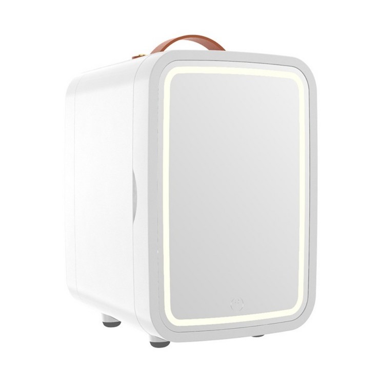 모나글래머 자동차 가정용 미니 냉장고 LED 거울 화장품 냉온장고 8L, 화이트변환 플러그