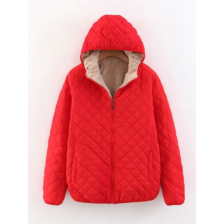 여성 여름자켓 여성용 가을 겨울 파카 코트 재킷 램 후드 격자 무늬 긴 소매 S 3XL 카사코