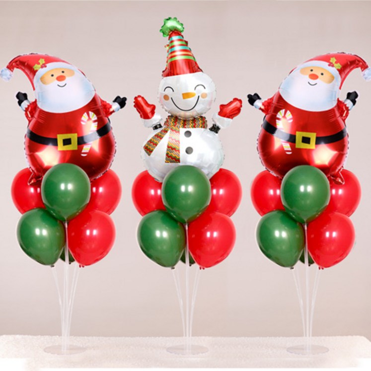 와우파티코리아 크리스마스 풍선꽂이 산타와 눈사람 3종 세트