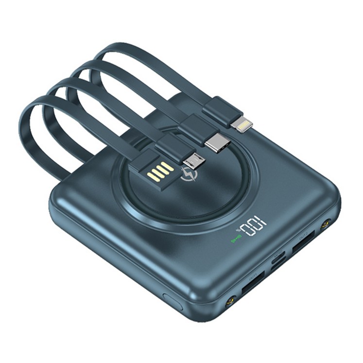 당일출고 테크이지 무선보조배터리 미니 대용량 20000mAh 4케이블 LED 조명