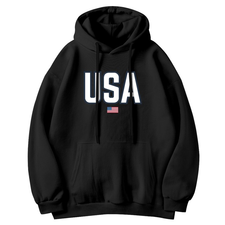 더팀 USA 기모 후드티 남여공용 빅사이즈