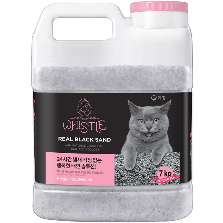 휘슬 애견 리얼블랙 고양이 모래 용기, 7kg, 1개 - 투데이밈