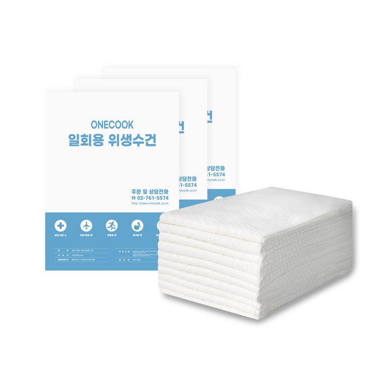 원쿡 다용도 위생 일회용 수건 30매60매 1세트