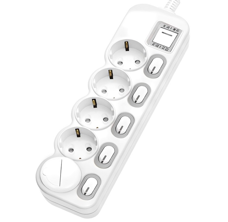 에코파워탭 LED 개별 과부하차단 멀티탭 전선형 5구 EPML305SS  안전커버 랜덤발송, 1.5m, 혼합색상, 1개