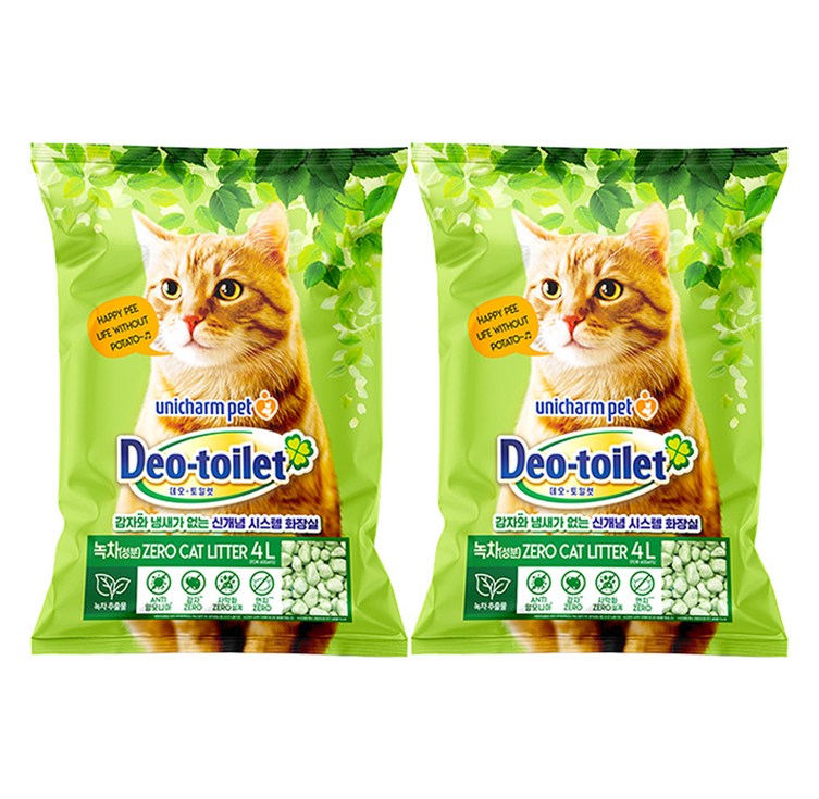 유니참데오토일렛 비응고형 감자 없는 Zero 고양이 모래