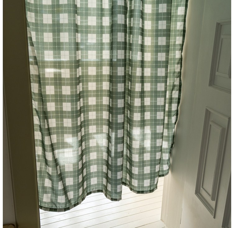 더프다 먼지없는 베이직 체크 방문 가리개커튼