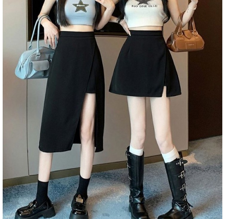 언밸런스 슬림핏 치마 바지 미니 롱 반바지 팬츠 밴딩 캐주얼 스커트