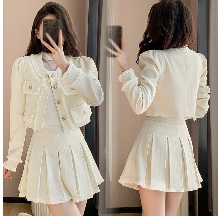 Asure 여성 투피스 세트 하객룩 크롭자켓스커트