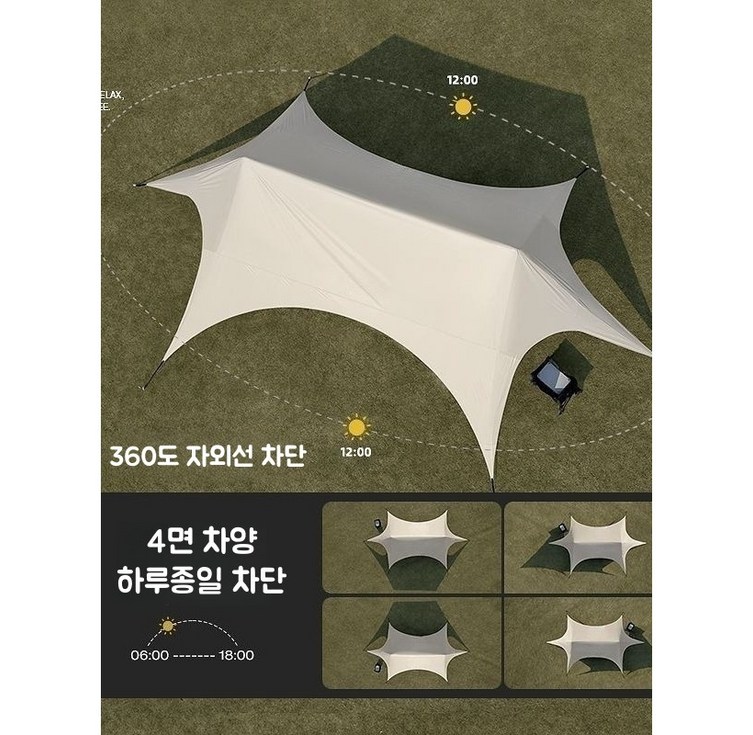 캠핑타프블랙코팅타프 캠핑 초대형 그늘막 쉘터 860460260cm, 카키