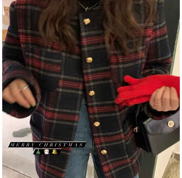 코코블랑 알렉사 체크자켓누빔안감 코코블랑 알렉사 체크자켓누빔안감