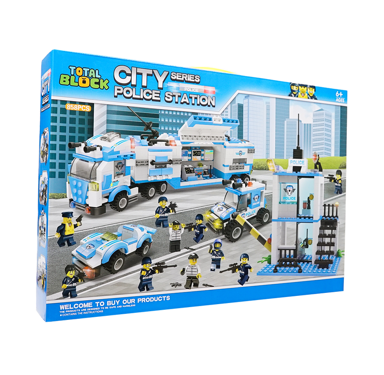 토탈블럭 블록시티 장난감 블록 레고 호환 블럭 경찰특공대 858피스, 1개