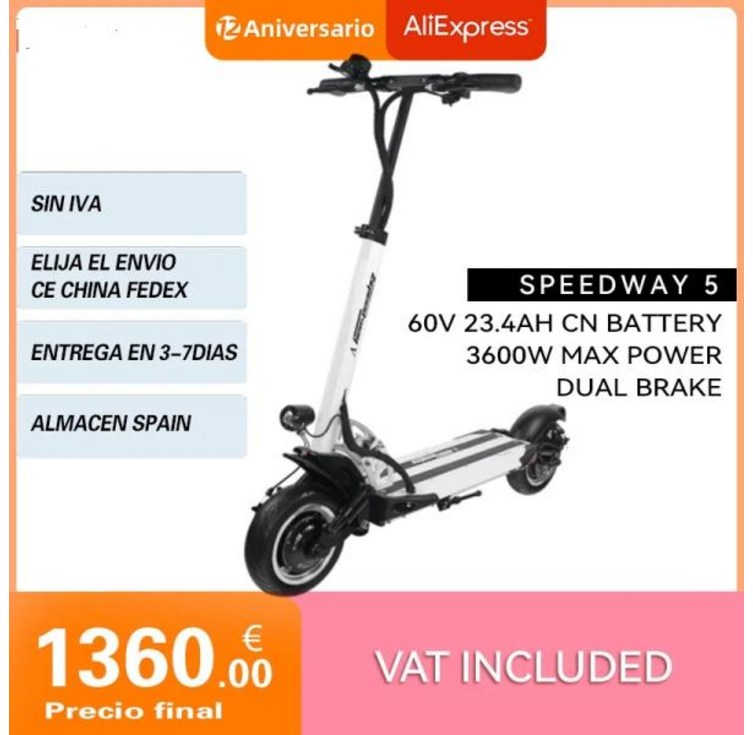 스피드웨이 5 전기 스쿠터 듀얼 파워 맥스 3600W BLDC 듀얼 허브 모터 23AH 스피드웨이 5 전기 스쿠터 듀얼 파워 맥스 3600W BLDC 듀얼 허브 모터 23AH