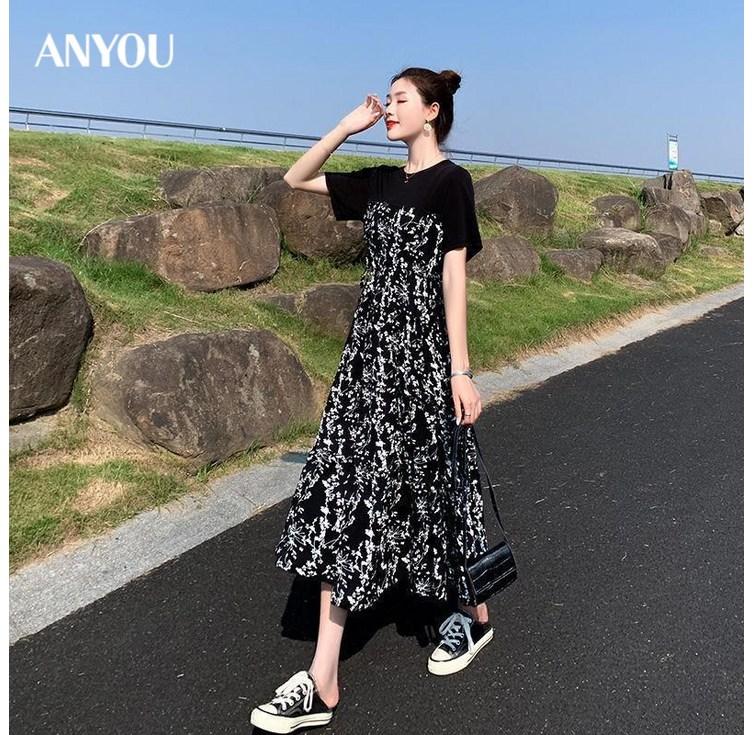 ANYOU여성 여름원피스 롱원피스 반팔 쉬폰원피스 하객원피스 휴양지원피스 원피스