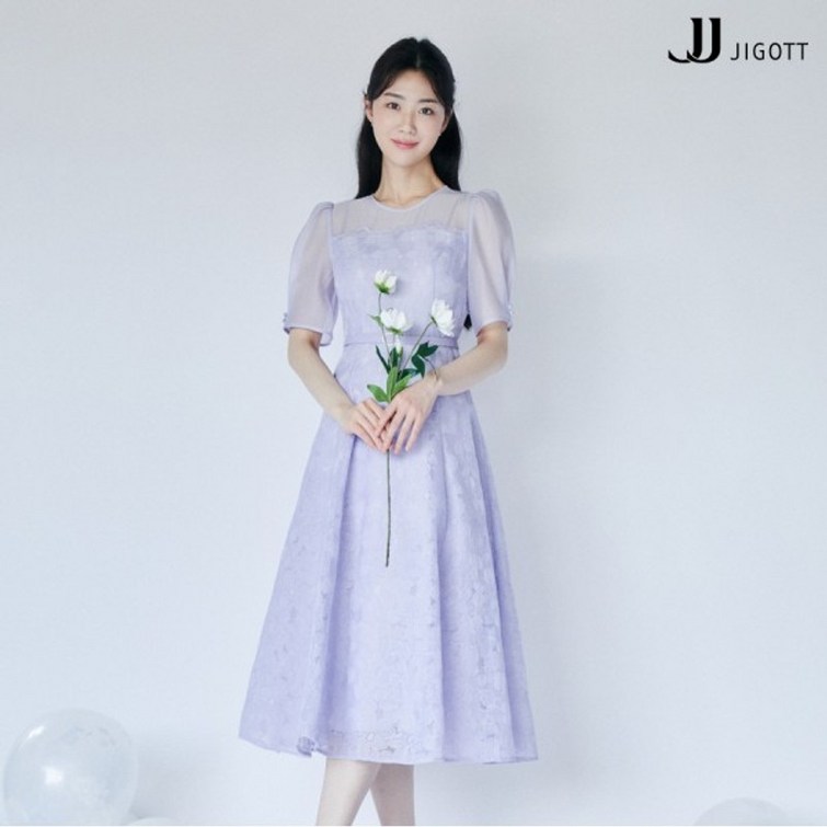 JJ지고트 자수 오간자 퍼프 원피스 GN5A0OP61