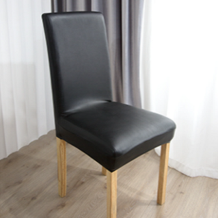 집콕마켓 인조가죽 의자 리폼 커버 고탄력 방수 원단 식탁의자 교체 2P, 블랙