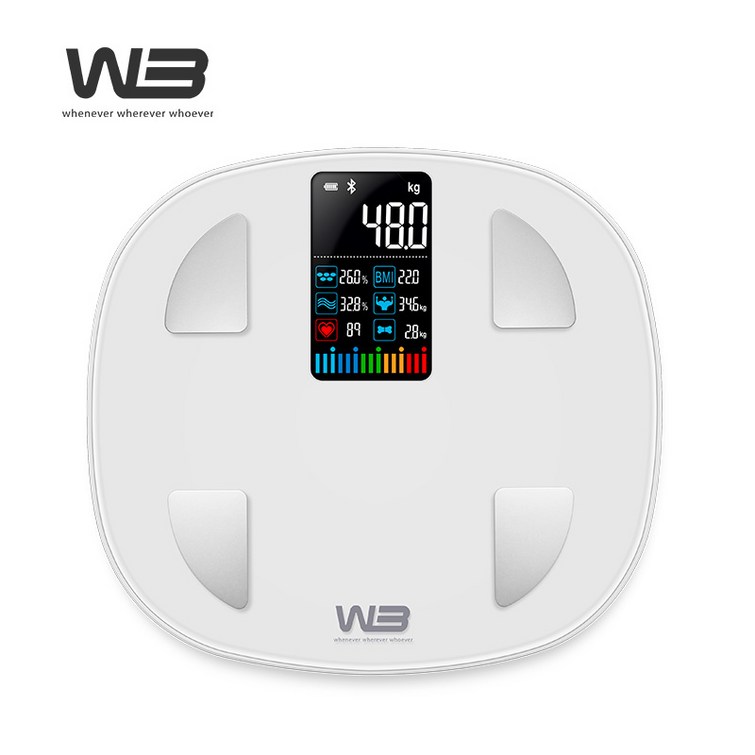W3 FITZAM 스마트체중계 컬러 LCD 화면 가정용 몸무게 체지방 체성분 측정, FITZAM, 혼합색상